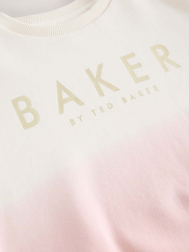 Baker by Ted Baker Pink/Lilac 2 Piece Ombre Sweat Top & Shorts Set - Image 11 of 11
