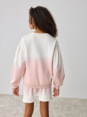 Baker by Ted Baker Pink/Lilac 2 Piece Ombre Sweat Top & Shorts Set - Image 2 of 11