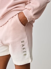 Baker by Ted Baker Pink/Lilac 2 Piece Ombre Sweat Top & Shorts Set - Image 4 of 11