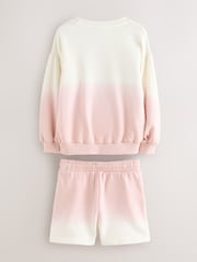 Baker by Ted Baker Pink/Lilac 2 Piece Ombre Sweat Top & Shorts Set - Image 6 of 11