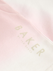 Baker by Ted Baker Pink/Lilac 2 Piece Ombre Sweat Top & Shorts Set - Image 9 of 11