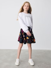 Baker by Ted Baker Purple Bow Sweat Top and Printed Scuba Skirt Set 2 Piece - Image 1 of 10