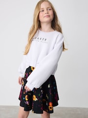 Baker by Ted Baker Purple Bow Sweat Top and Printed Scuba Skirt Set 2 Piece - Image 2 of 10