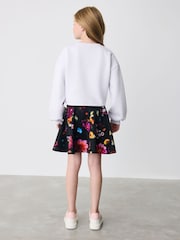Baker by Ted Baker Purple Bow Sweat Top and Printed Scuba Skirt Set 2 Piece - Image 3 of 10