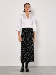 Apricot Black Star Velvet Midi Skirt - Image 1 of 4