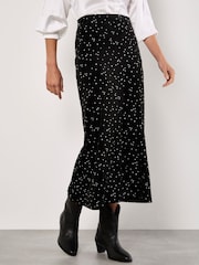 Apricot Black Star Velvet Midi Skirt - Image 2 of 4