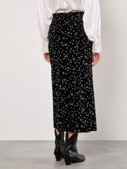 Apricot Black Star Velvet Midi Skirt - Image 4 of 4