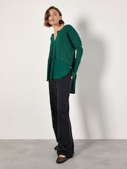 Apricot Green Waffle Notch Rib Underlay Jumper - Image 1 of 4