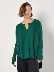Apricot Green Waffle Notch Rib Underlay Jumper - Image 2 of 4
