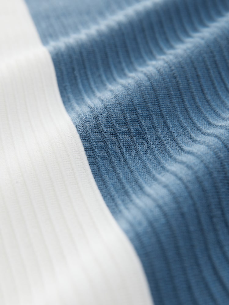 Blue Smart Vertical Stripe T-Shirt - Image 2 of 3