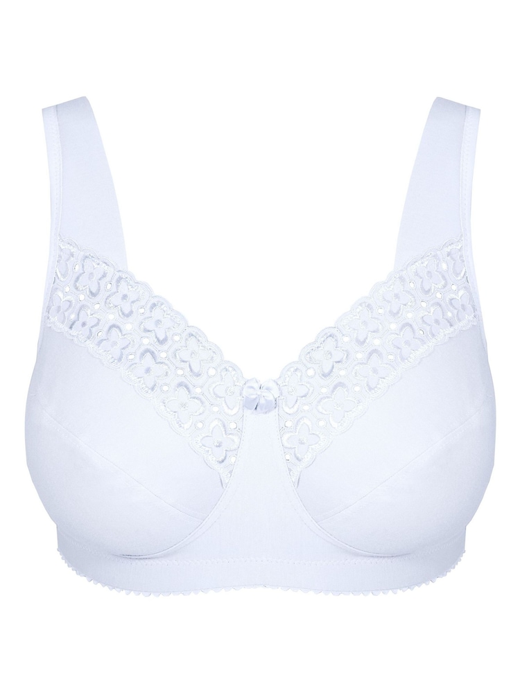 Miss Mary of Sweden White Broderie Anglaise Non-Wired Bra - Image 4 of 4