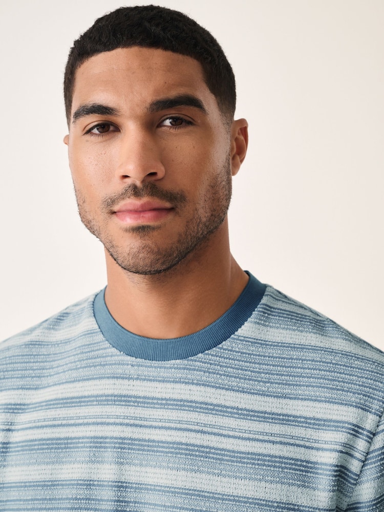 Blue/White Horizontal Stripe T-Shirt - Image 1 of 7 Blue/White Horizontal Stripe T-Shirt - Image 1 of 7