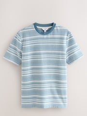 Blue/White 100% Cotton Stripe T-Shirt - Image 5 of 7