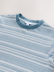 Blue/White 100% Cotton Stripe T-Shirt - Image 6 of 7