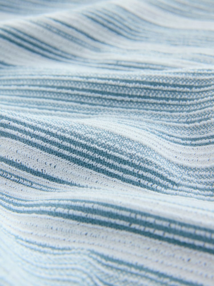 Blue/White 100% Cotton Stripe T-Shirt - Image 7 of 7