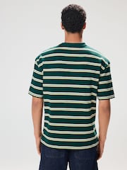 Verde - Camiseta listrada listrada, pesada, 100% algodão - Imagem 3 de 8