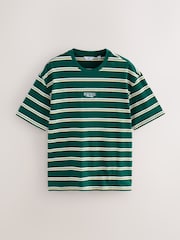 Verde - Camiseta listrada listrada, pesada, 100% algodão - Imagem 6 de 8