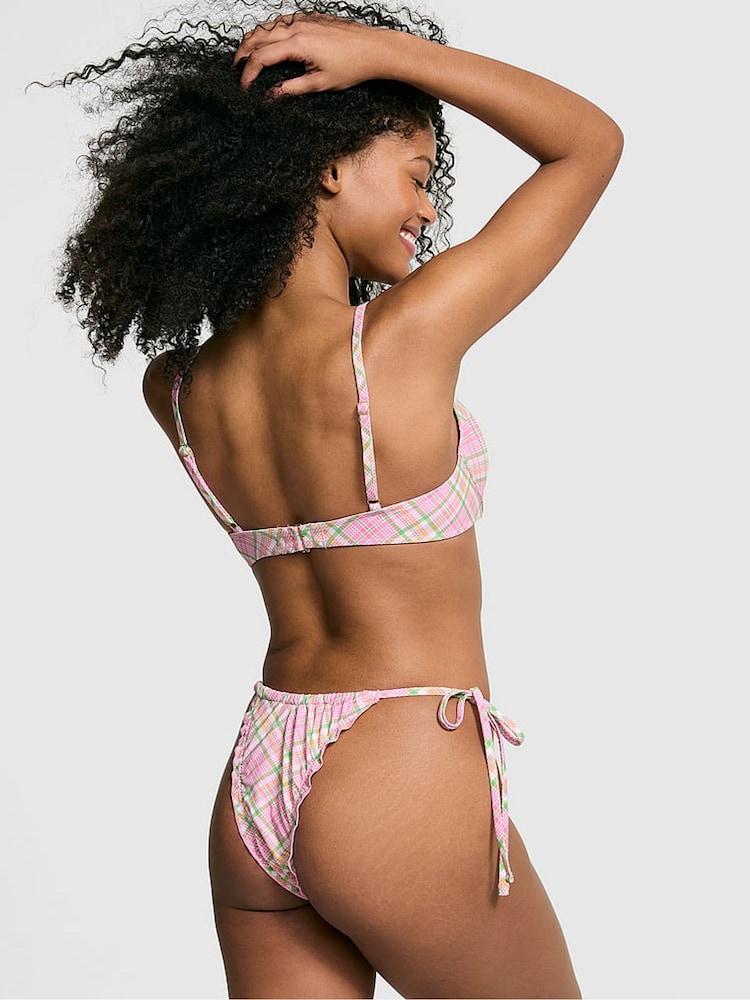 Victoria's Secret PINK Strawberry Plaid Pink Ryder Push Up Bikini Top - Image 2 of 4