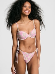 Victoria's Secret PINK Strawberry Plaid Pink Ryder Push Up Bikini Top - Image 3 of 4