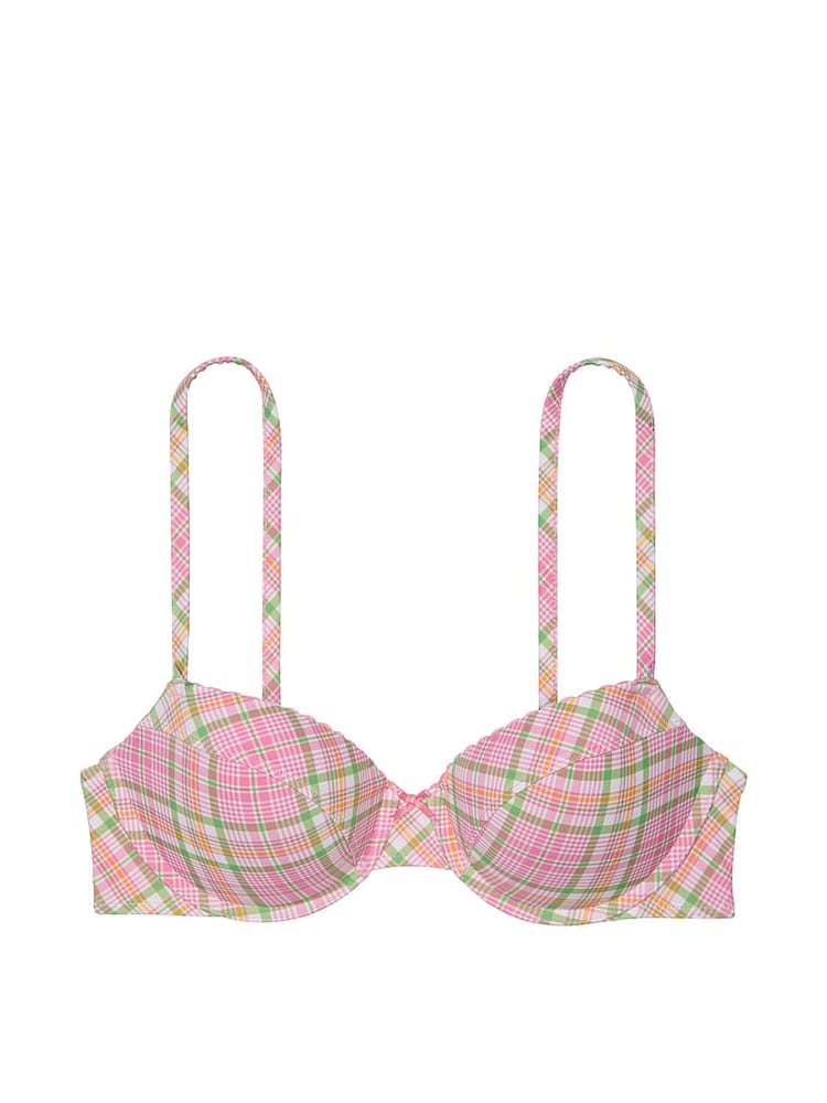Victoria's Secret PINK Strawberry Plaid Pink Ryder Push Up Bikini Top - Image 4 of 4