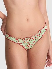 Victoria's Secret PINK Cherry Hearts Green Hudson Cheeky Bikini Bottoms - Image 1 of 4