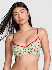 Victoria's Secret PINK Cherry Hearts Green Buttercup Bikini Top - Image 1 of 4