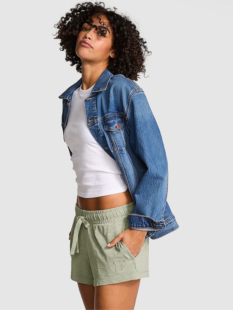 Victoria's Secret PINK Green Garden Jersey Shorts - Image 1 of 1