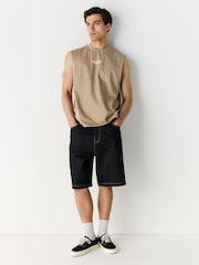 Stone Graphic Heavyweight Cut Off 100% Cotton Vest - Image 2 of 8