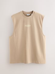 Stone Graphic Heavyweight Cut Off 100% Cotton Vest - Image 6 of 8