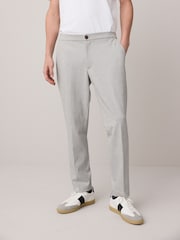 Grey Dogtooth Cotton Blend Smart Jersey Joggers - Image 1 of 9