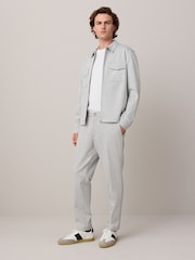 Grey Dogtooth Cotton Blend Smart Jersey Joggers - Image 2 of 9