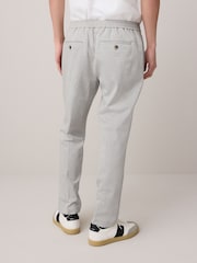 Grey Dogtooth Cotton Blend Smart Jersey Joggers - Image 3 of 9