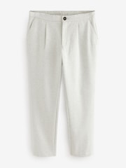 Grey Dogtooth Cotton Blend Smart Jersey Joggers - Image 6 of 9