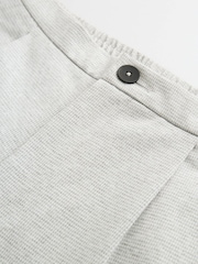 Grey Dogtooth Cotton Blend Smart Jersey Joggers - Image 7 of 9