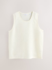 Neutral Ecru Textured Craft Vest - Image 1 of 3