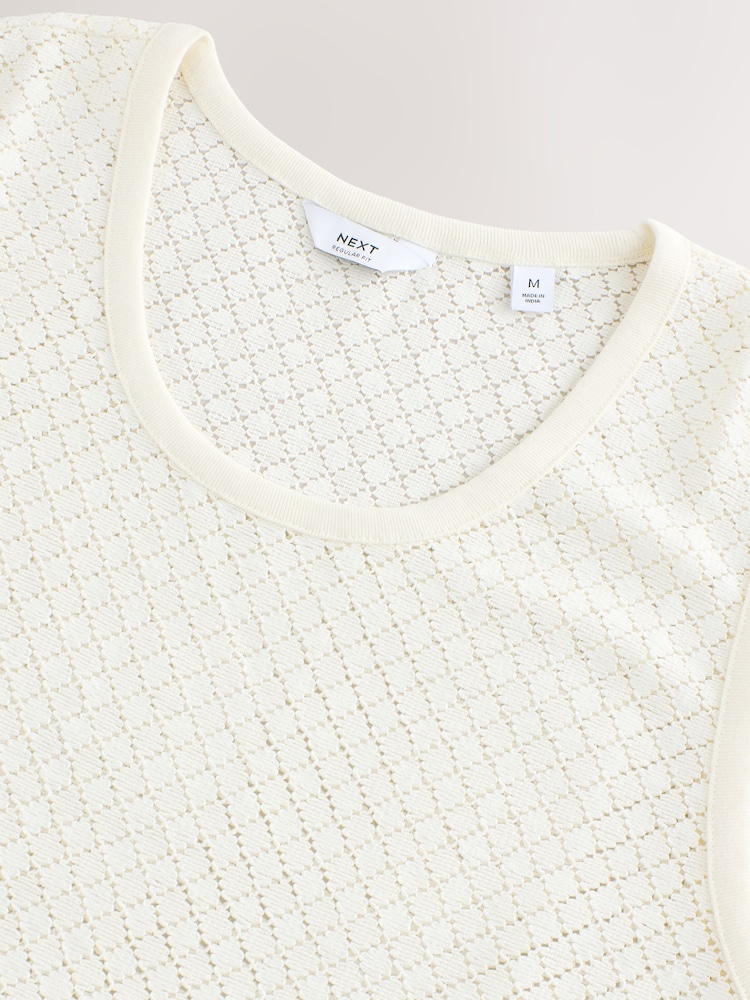 Neutral Ecru Textured Craft Vest - Image 2 of 3