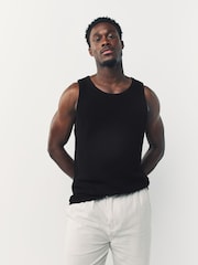 Black Textured Craft Vest - Image 1 of 4
