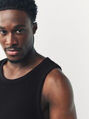 Black Textured Craft Vest - Image 4 of 4