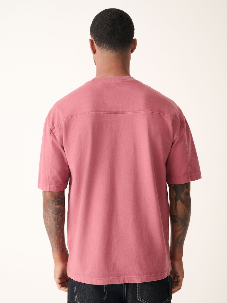 Pink Garment Dye Heavyweight Relaxed Cotton T-Shirt - Image 3 of 9
