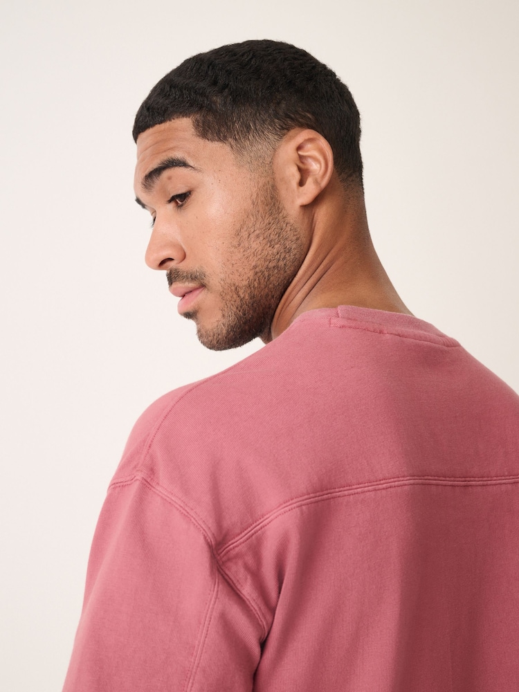 Pink Garment Dye Heavyweight Relaxed Cotton T-Shirt - Image 6 of 9