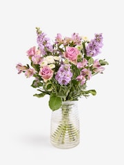 Lilac Purple Rose and Alstroemeria Fresh Flower Letterbox Bouquet - Image 3 of 5
