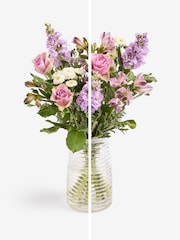 Lilac Purple Rose and Alstroemeria Fresh Flower Letterbox Bouquet - Image 4 of 5