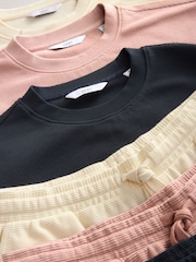 Navy/Ecru/Pink - 100% Cotton Co-ord T-Shirts And Shorts Set 3 Pack - Imagen 9 de 10