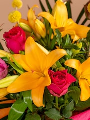 Pink Rose and Lily Fresh Flower Bouquet in Gift Bag - Image 2 of 5