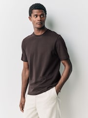 Chocolate Brown Regular Fit Smart Soft Touch Heavyweight T-Shirt - Image 1 of 7