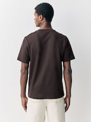 Chocolate Brown Regular Fit Smart Soft Touch Heavyweight T-Shirt - Image 3 of 7