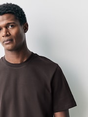 Chocolate Brown Regular Fit Smart Soft Touch Heavyweight T-Shirt - Image 4 of 7