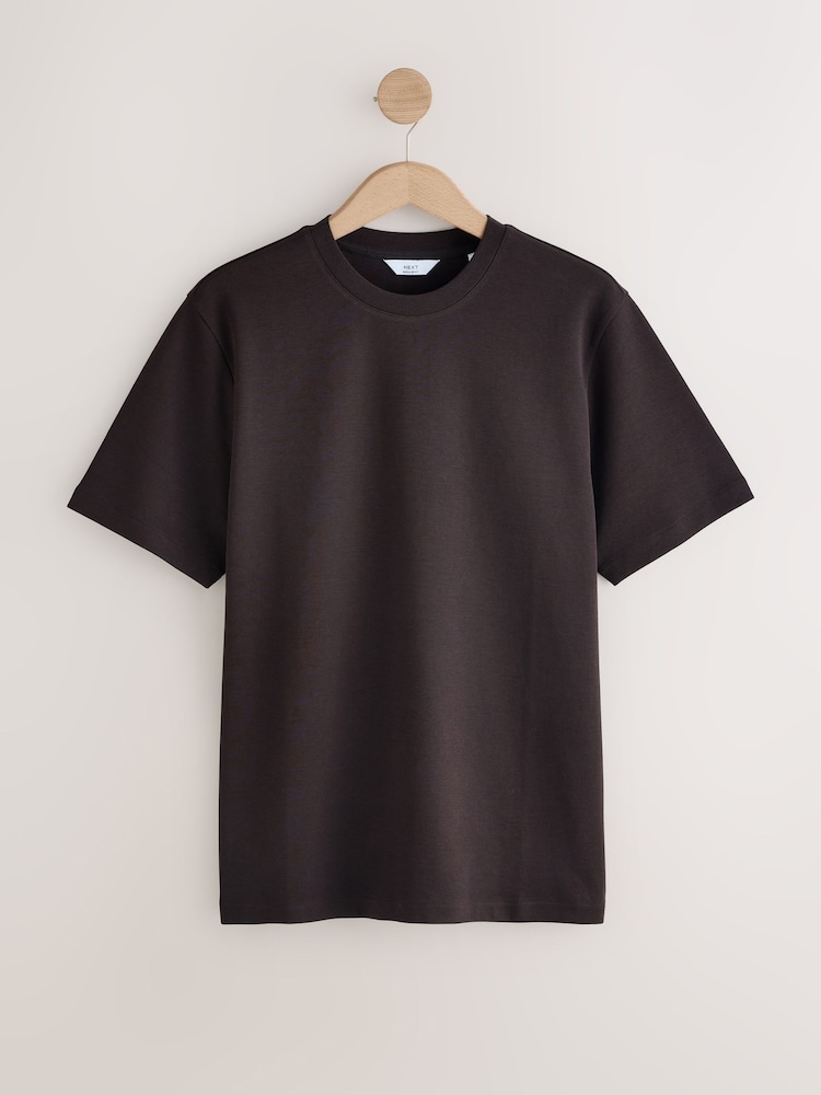 Chocolate Brown Regular Fit Smart Soft Touch Heavyweight T-Shirt - Image 5 of 7