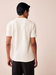 White Slim Fit Textured T-Shirt - Image 4 of 9
