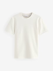 White Slim Fit Textured T-Shirt - Image 7 of 9